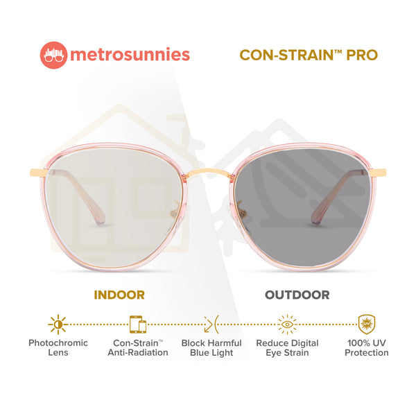 MetroSunnies Lisa Specs (Pink) / Con-Strain Blue Light / Anti-Radiation Computer Eyeglasses