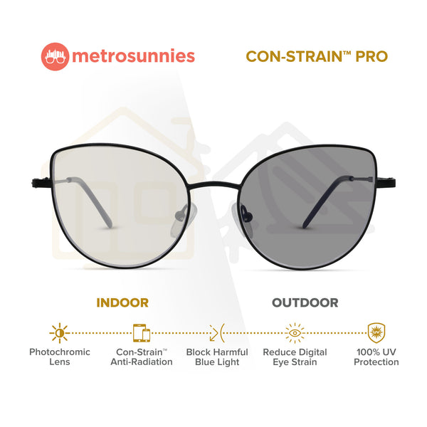 MetroSunnies Liv Specs (Black) / Replaceable Lens / Eyeglasses for Men and Women