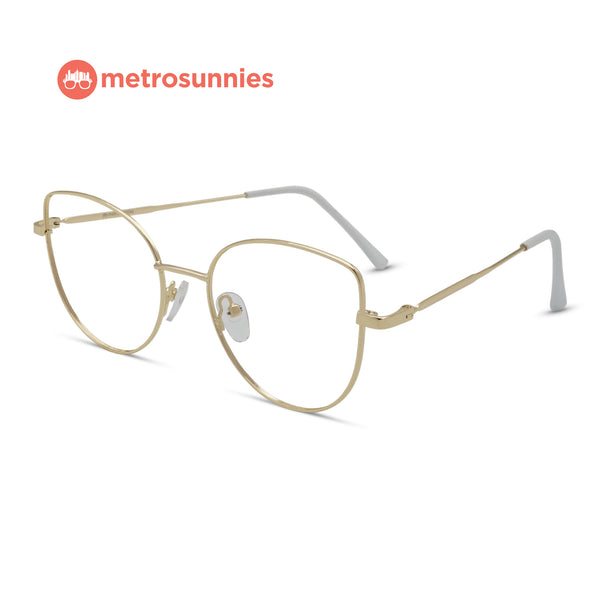 MetroSunnies Liv Specs (Gold) / Replaceable Lens / Eyeglasses for Men and Women