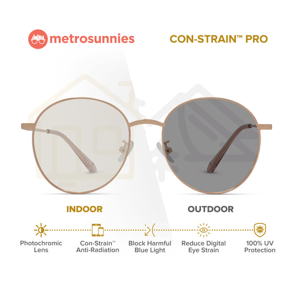 MetroSunnies Mason Specs (Rose Gold) / Con-Strain Blue Light / Anti-Radiation Computer Eyeglasses