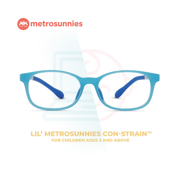 Lil' MetroSunnies Maurice Kid's Eyeglasses (Sky) / Con-Strain Blue Light / Anti-Radiation