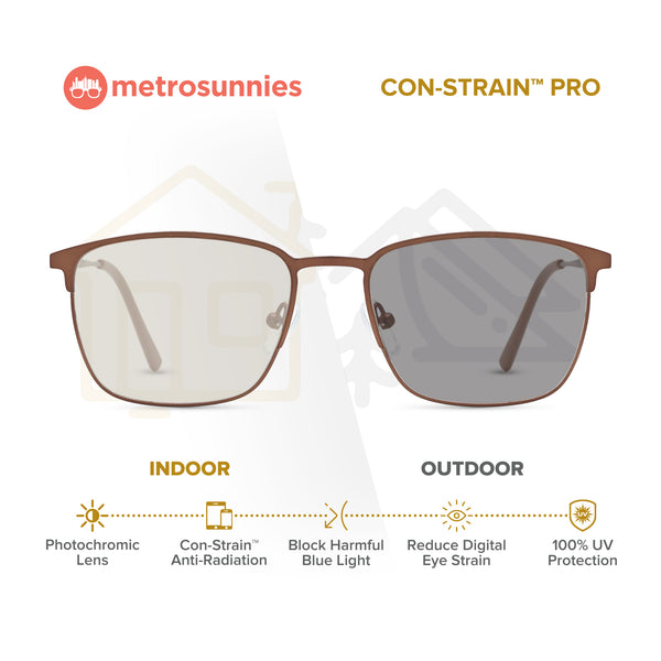 MetroSunnies Max Specs (Nude) / Con-Strain Blue Light / Anti-Radiation Computer Eyeglasses
