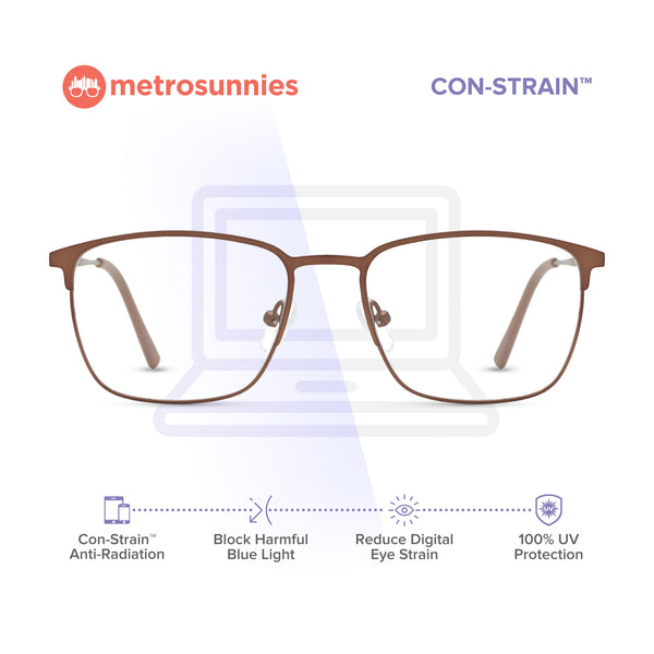 MetroSunnies Max Specs (Nude) / Con-Strain Blue Light / Anti-Radiation Computer Eyeglasses