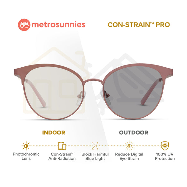 MetroSunnies Maya Specs (Pink) / Replaceable Lens / Eyeglasses for Men and Women