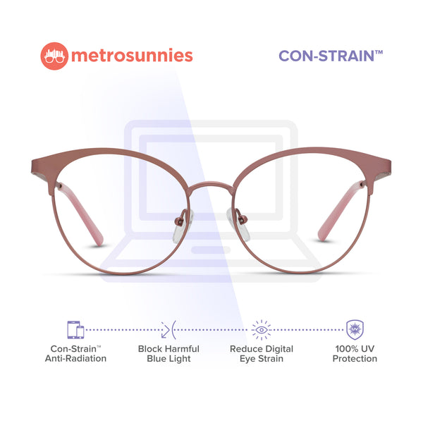 MetroSunnies Maya Specs (Pink) / Replaceable Lens / Eyeglasses for Men and Women