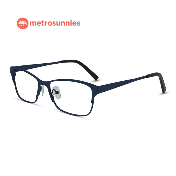 MetroSunnies Merlin Specs (Blue) / Replaceable Lens / Eyeglasses for Men and Women