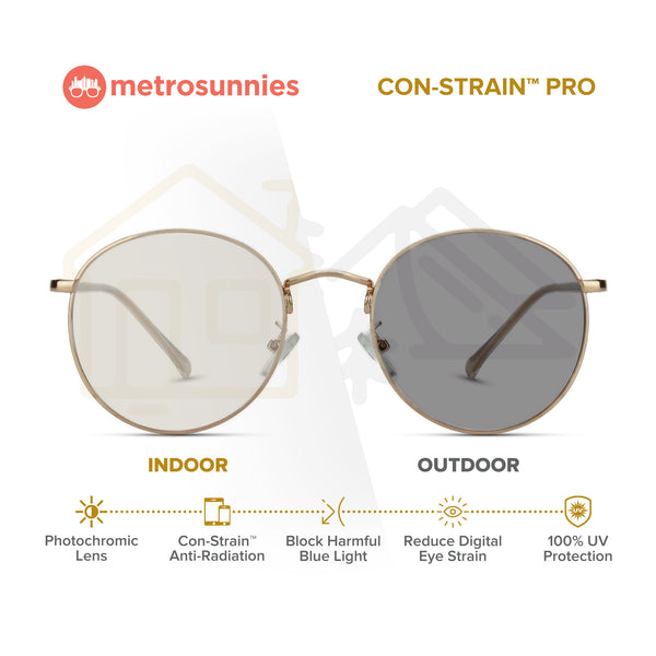MetroSunnies Dreamer Specs (Rose Gold) / Con-Strain Blue Light / Anti-Radiation Computer Eyeglasses