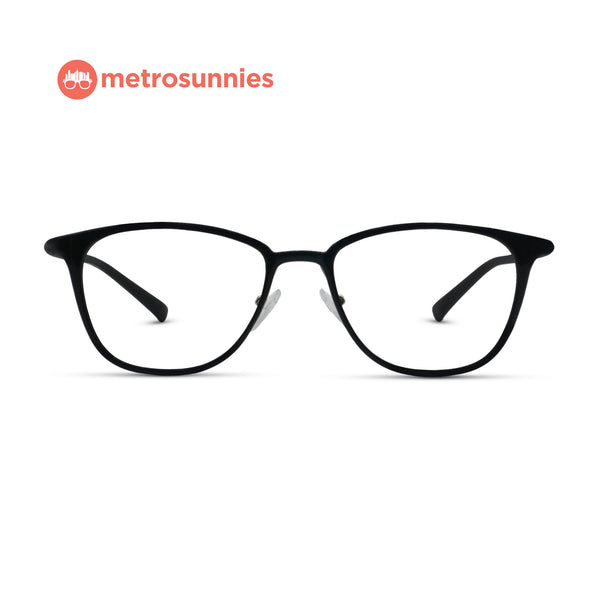 MetroSunnies Miles Specs (Black) / Replaceable Lens / Versairy Ultralight Weight / Eyeglasses