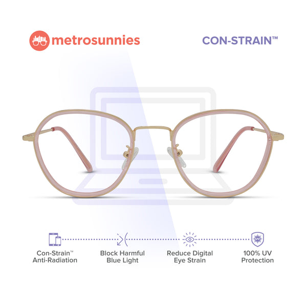 MetroSunnies Mindy Specs (Pink) / Con-Strain Blue Light / Versairy / Anti-Radiation Eyeglasses