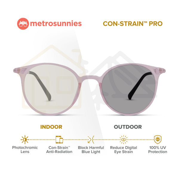 MetroSunnies Monarch (Plum) / Con-Strain PRO Photochromic Blue Light / Versairy / UV400 / Anti-Radiation
