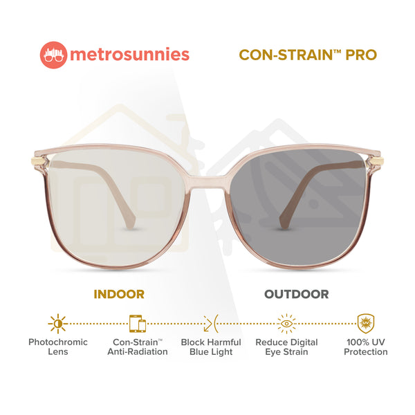 MetroSunnies Nadia Specs (Champagne) / Con-Strain Blue Light / Versairy / Anti-Radiation Eyeglasses