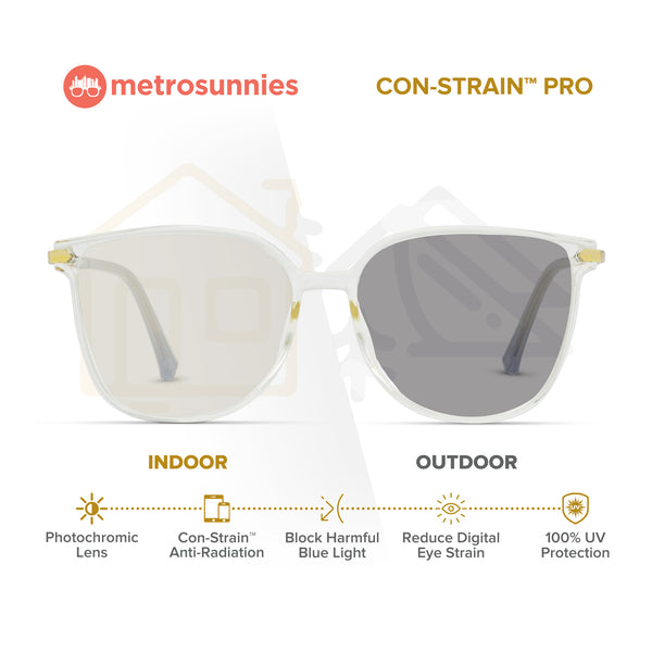 MetroSunnies Nadia Specs (Clear) / Con-Strain Blue Light / Versairy / Anti-Radiation Eyeglasses