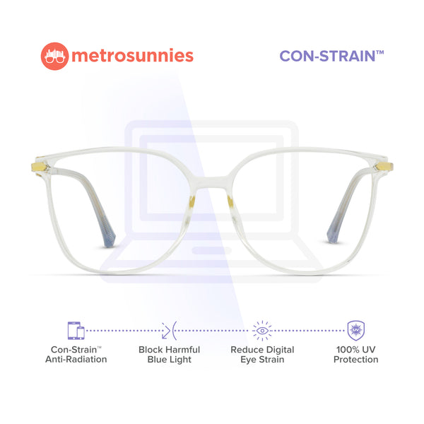 MetroSunnies Nadia Specs (Clear) / Con-Strain Blue Light / Versairy / Anti-Radiation Eyeglasses