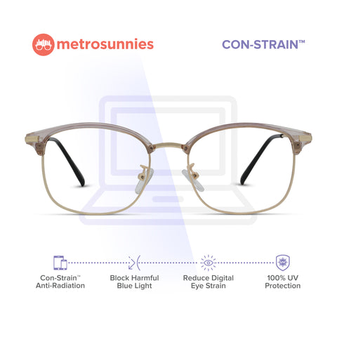 MetroSunnies Nathan Specs (Champagne) / Con-Strain Blue Light / Anti-Radiation Computer Eyeglasses