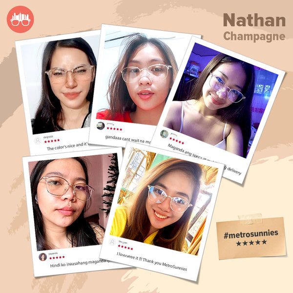MetroSunnies Nathan Specs (Champagne) / Con-Strain Blue Light / Anti-Radiation Computer Eyeglasses