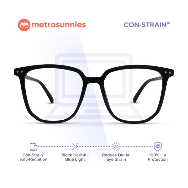 MetroSunnies Nori Specs / Anti Radiation Glasses for Women and Men / Eyeglasses Replaceable Lens / Blue Light Eyewear / Versairy TR90 Lightweight / Optical Frame
