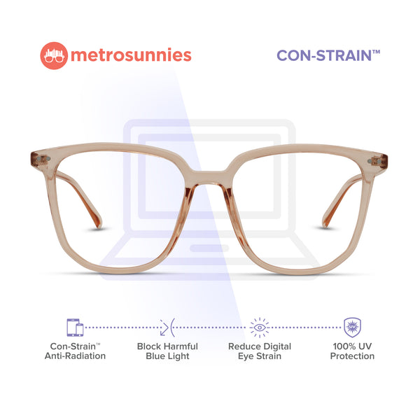 MetroSunnies Nori Specs / Anti Radiation Glasses for Women and Men / Eyeglasses Replaceable Lens / Blue Light Eyewear / Versairy TR90 Lightweight / Optical Frame