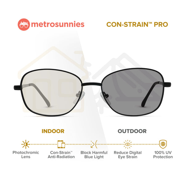 MetroSunnies Nova Specs (Black) / Replaceable Lens / Eyeglasses for Men and Women