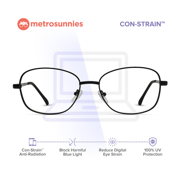 MetroSunnies Nova Specs (Black) / Replaceable Lens / Eyeglasses for Men and Women