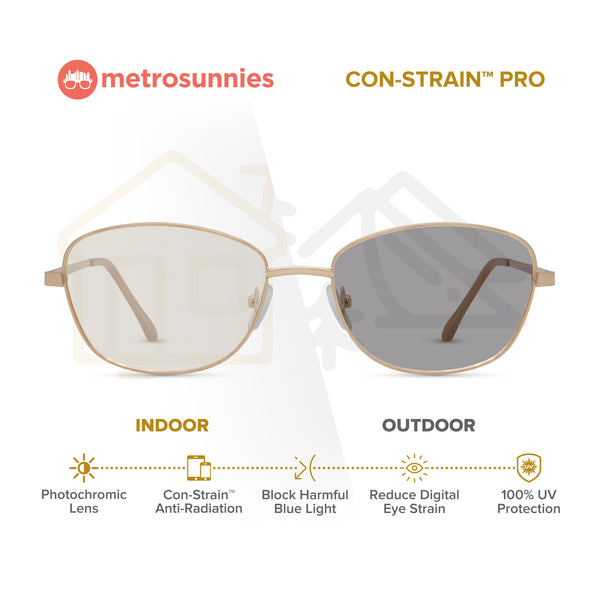 MetroSunnies Nova Specs (Rose Gold) / Replaceable Lens / Eyeglasses for Men and Women