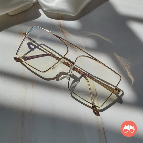 MetroSunnies Omega Specs (Gold) / Con-Strain Blue Light / Anti-Radiation Computer Eyeglasses