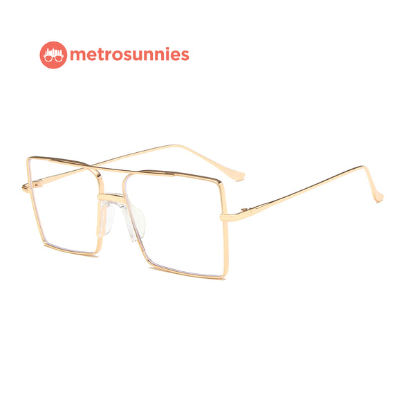MetroSunnies Omega Specs (Gold) / Con-Strain Blue Light / Anti-Radiation Computer Eyeglasses