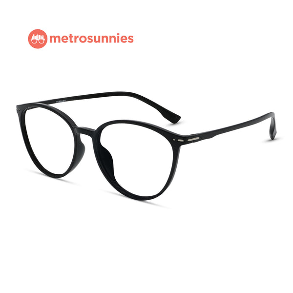 MetroSunnies Orion Specs (Black) / Replaceable Lens / Versairy Ultralight Weight / Eyeglasses