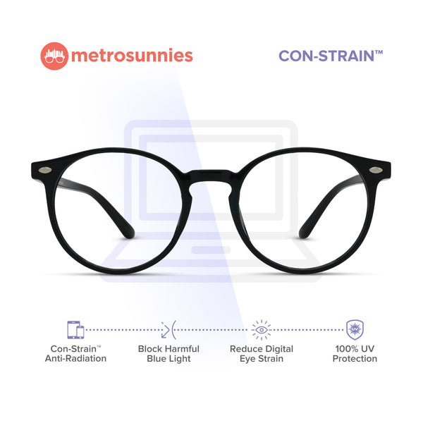 MetroSunnies Otis Specs (Black) / Con-Strain Blue Light / Versairy / Anti-Radiation Eyeglasses