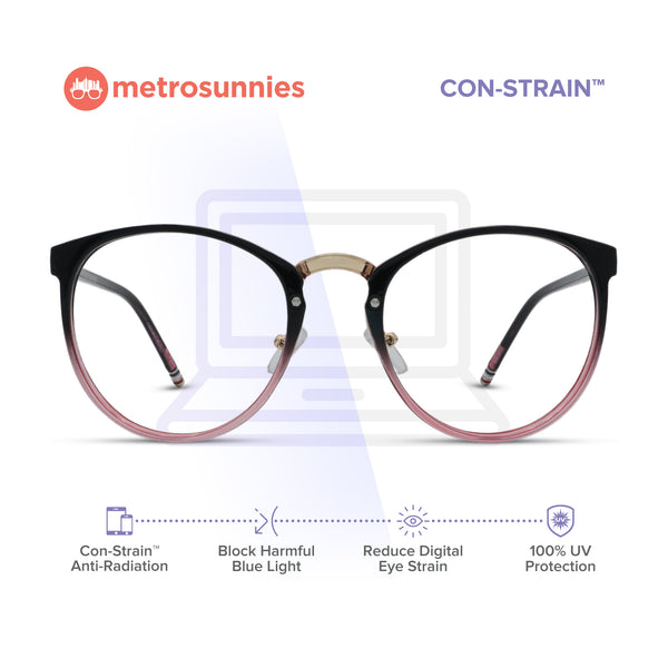 MetroSunnies Patty Specs (Pink) / Con-Strain Blue Light / Anti-Radiation Computer Eyeglasses