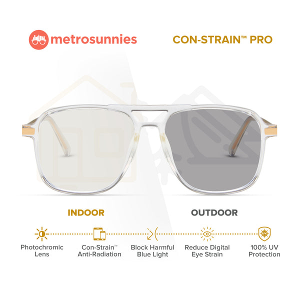 MetroSunnies Paul Specs (Clear) / Con-Strain Blue Light / Versairy / Anti-Radiation Eyeglasses