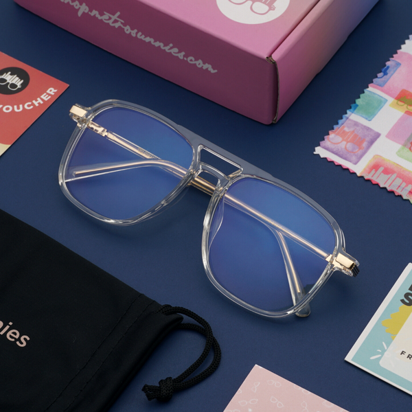 MetroSunnies Paul Specs (Champagne) / Con-Strain Blue Light / Versairy / Anti-Radiation Eyeglasses