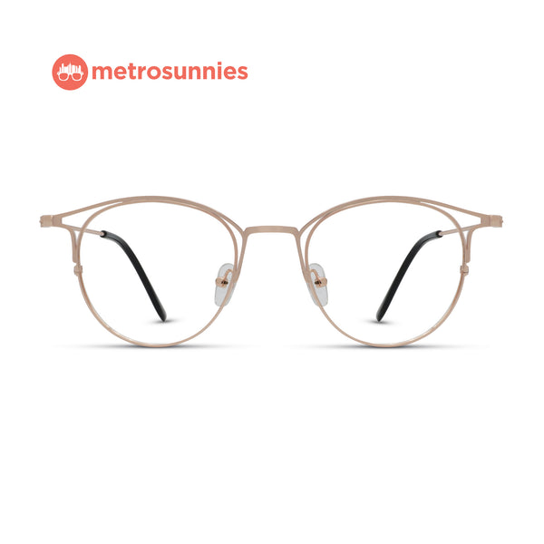 MetroSunnies Phoebe Specs (Rose Gold) / Replaceable Lens / Eyeglasses for Men and Women