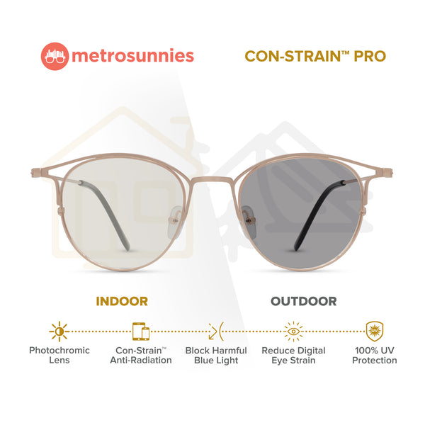 MetroSunnies Phoebe Specs (Rose Gold) / Replaceable Lens / Eyeglasses for Men and Women