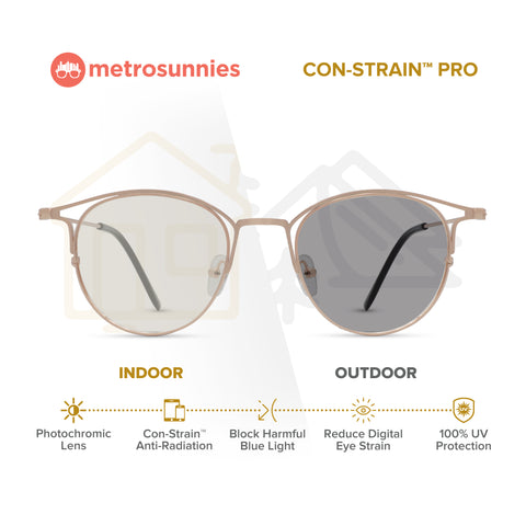 MetroSunnies Phoebe Specs (Rose Gold) / Replaceable Lens / Eyeglasses for Men and Women
