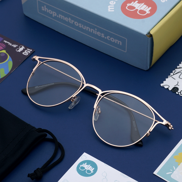 MetroSunnies Phoebe Specs (Rose Gold) / Replaceable Lens / Eyeglasses for Men and Women