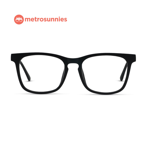 MetroSunnies Prince Specs (Black) / Replaceable Lens / Versairy Ultralight Weight / Eyeglasses