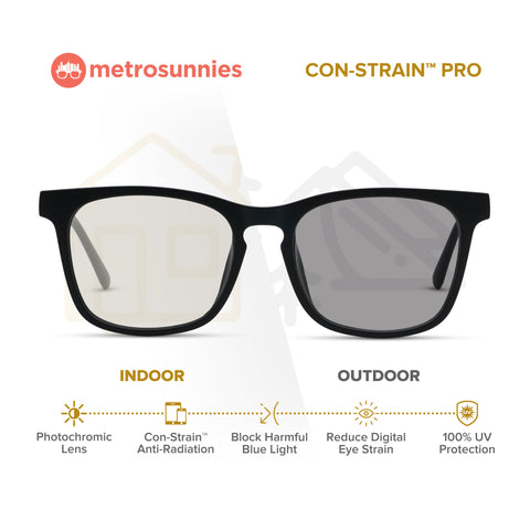 MetroSunnies Prince Specs (Black) / Replaceable Lens / Versairy Ultralight Weight / Eyeglasses