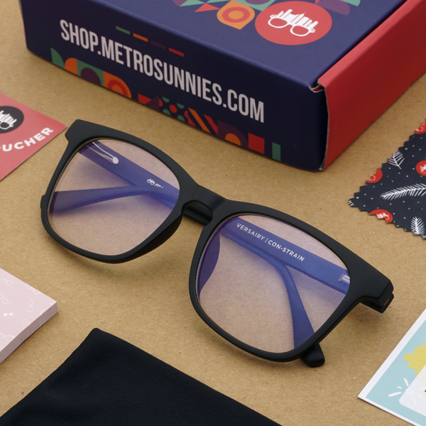 MetroSunnies Prince Specs (Black) / Replaceable Lens / Versairy Ultralight Weight / Eyeglasses