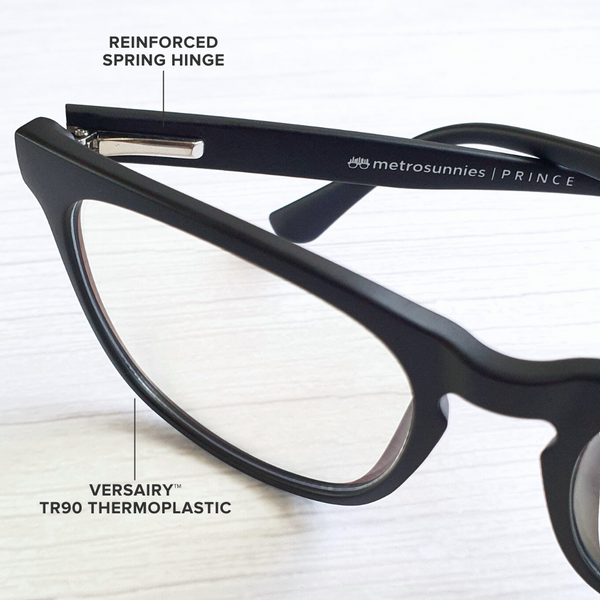 MetroSunnies Prince Specs (Black) / Con-Strain Blue Light / Versairy / Anti-Radiation Eyeglasses