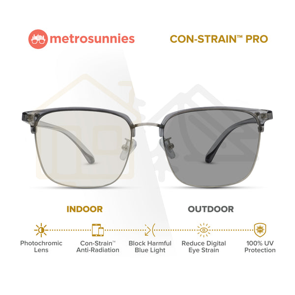 MetroSunnies Reed Specs (Gray) / Replaceable Lens / Eyeglasses for Men and Women