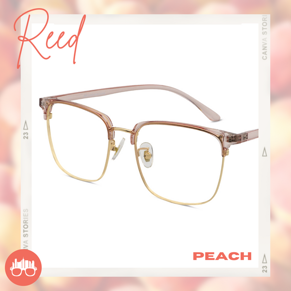 MetroSunnies Reed Specs (Peach) / Con-Strain Blue Light / Anti-Radiation Computer Eyeglasses