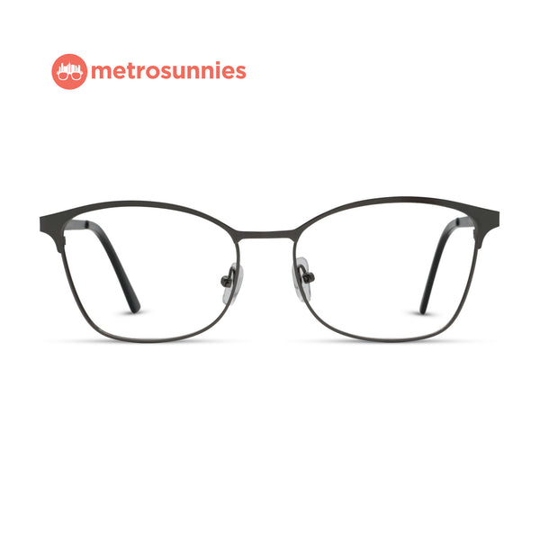 MetroSunnies Rhino Specs (Gun) / Replaceable Lens / Eyeglasses for Men and Women