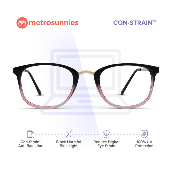 MetroSunnies River Specs (Pink) / Con-Strain Blue Light / Anti-Radiation Computer Eyeglasses