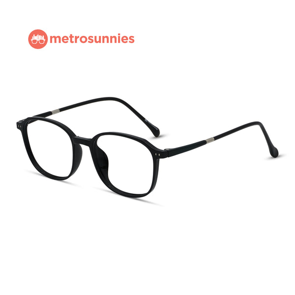 MetroSunnies Rory Specs (Black) / Replaceable Lens / Versairy Ultralight Weight / Eyeglasses