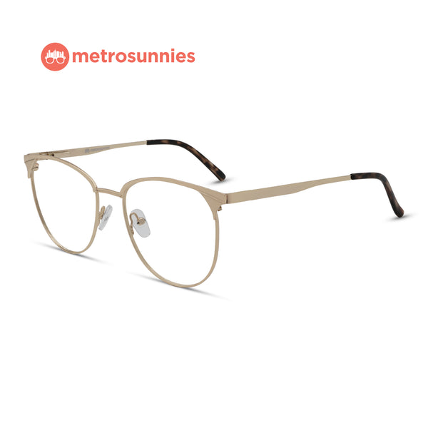 MetroSunnies Rowan Specs (Gold) / Replaceable Lens / Eyeglasses for Men and Women