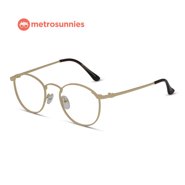 MetroSunnies Royce Specs (Gold) / Replaceable Lens / Eyeglasses for Men and Women