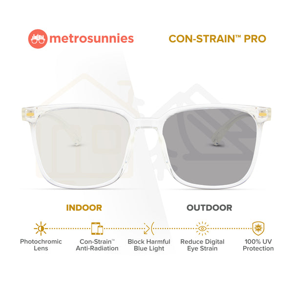MetroSunnies Scott Specs (Clear) / Con-Strain Blue Light / Versairy / Anti-Radiation Eyeglasses