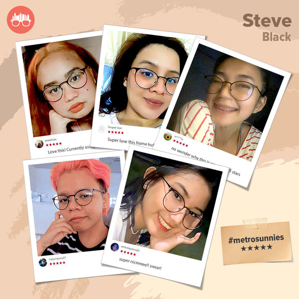 MetroSunnies Steve Specs (Black) / Replaceable Lens / Eyeglasses for Men and Women