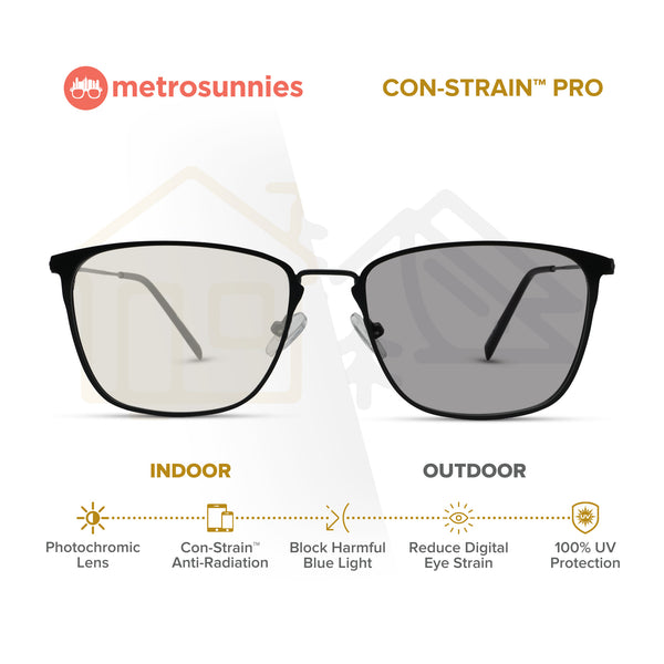 MetroSunnies Tatum Specs (Black) / Replaceable Lens / Eyeglasses for Men and Women