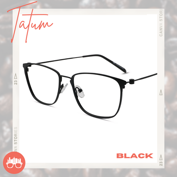 MetroSunnies Tatum Specs (Black) / Replaceable Lens / Eyeglasses for Men and Women